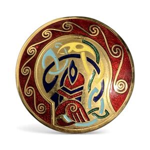 Book of Kells Brooch - Red 2”